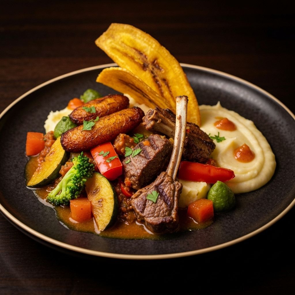 Cuisine fusion africaine et européenne - Plats traditionnels et modernes au restaurant Les Saveurs de Coco Etterbeek